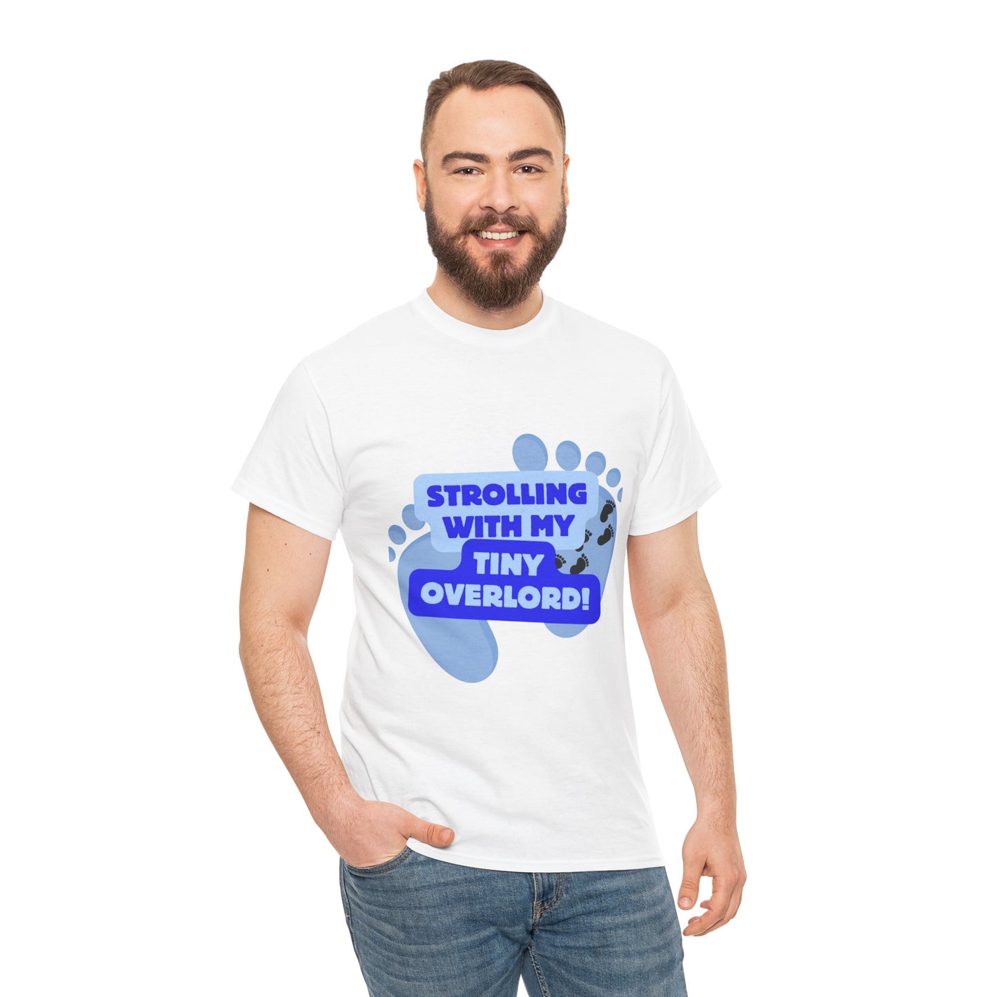 Fun "Strolling with My Tiny Overlord" Tee - Perfect for Parents and Baby Lovers!
