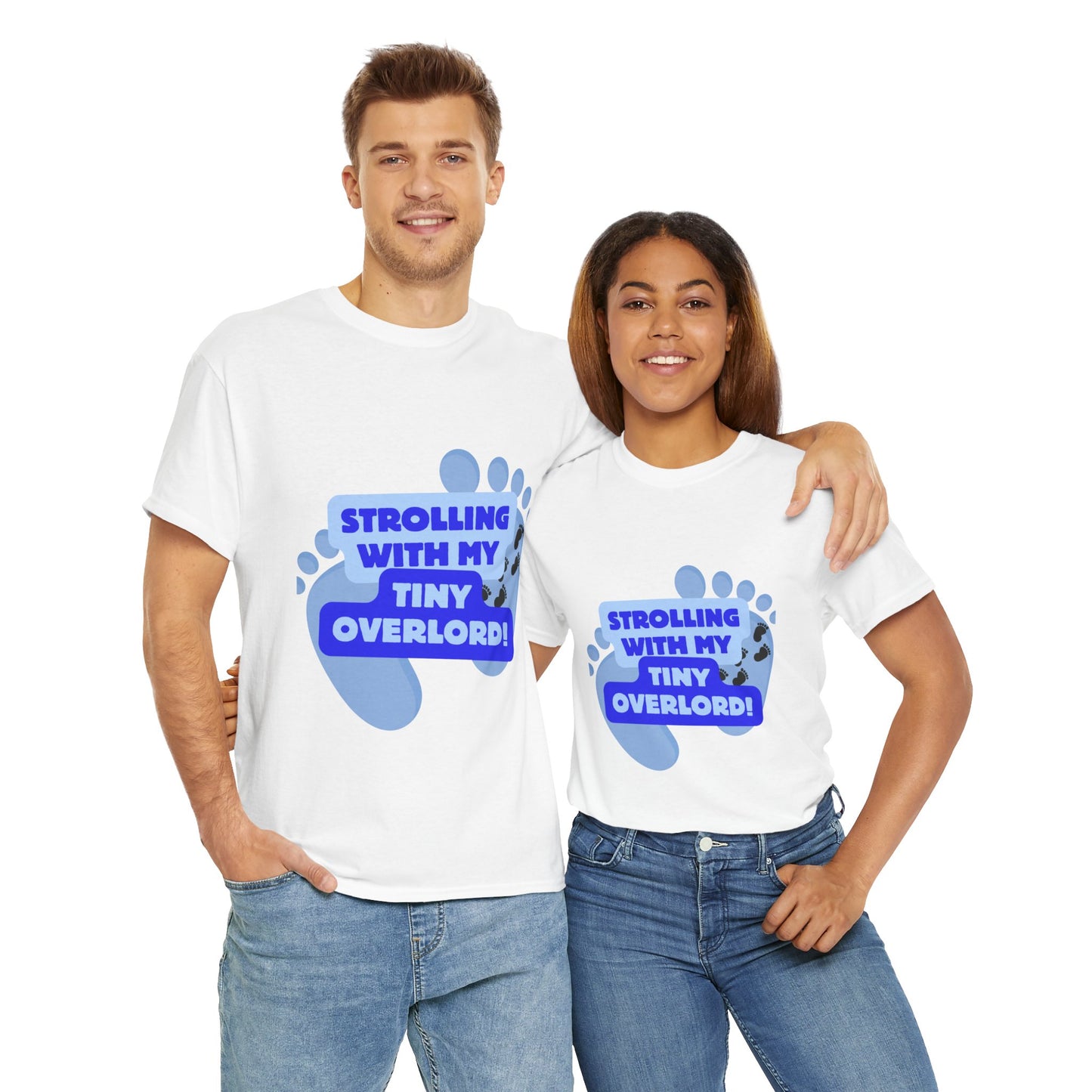 Fun "Strolling with My Tiny Overlord" Tee - Perfect for Parents and Baby Lovers!