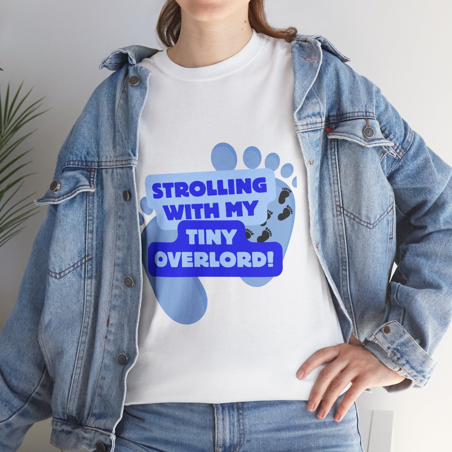 Fun "Strolling with My Tiny Overlord" Tee - Perfect for Parents and Baby Lovers!